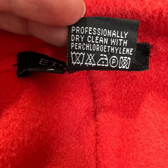 Etcetera Cardigan‎ Jacket Womens 6 Coral Wool Angora Belted Long Sleeve V-Neck - Picture 10 of 14